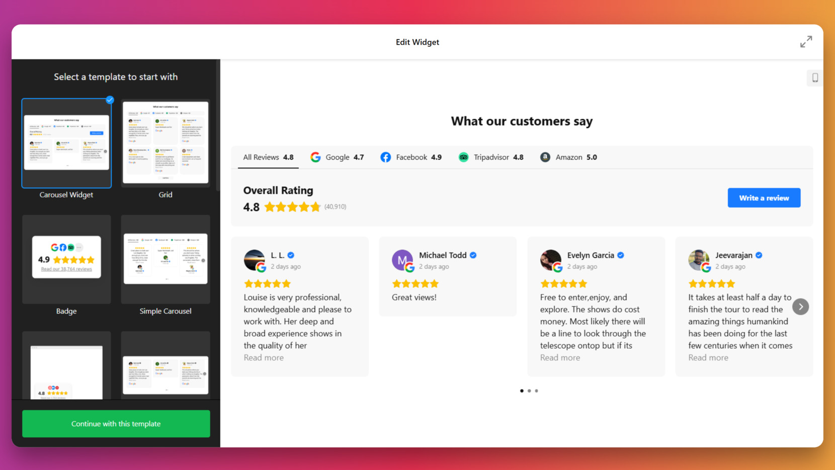website rating website